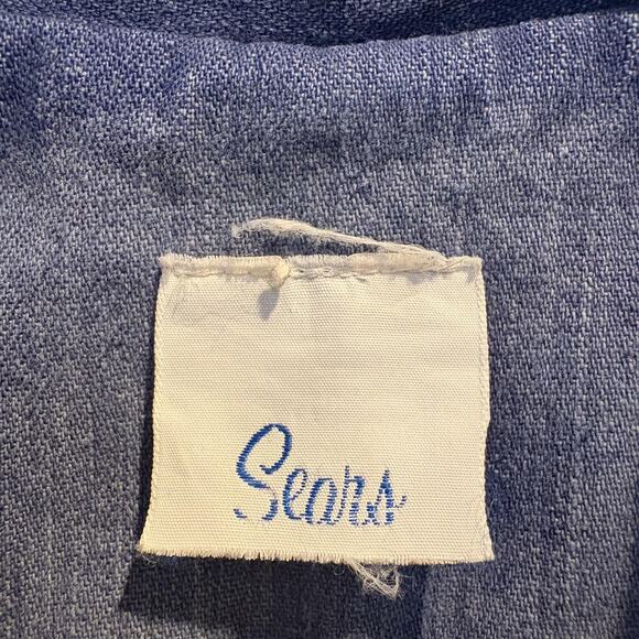 True Vintage Sears Denim Jacket Women M Chore Workwear Chambray Blazer‎ 70s 80s - Picture 2 of 13